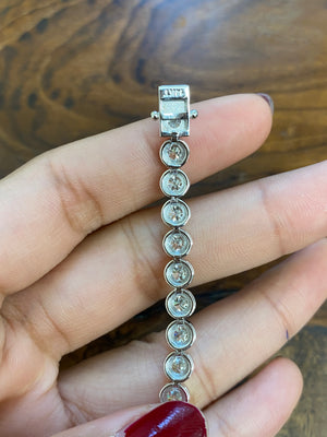 10.91 CT LAB 7 INCHES BEZEL TENNIS BRACELET