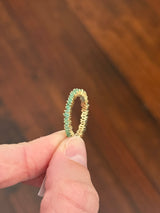 Size 7 yellow gold 1.22ct baguette emerald eternity band