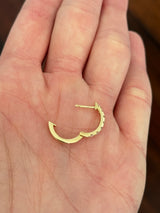 14.9mm yellow gold 0.77ct lab diamond hoop earrings