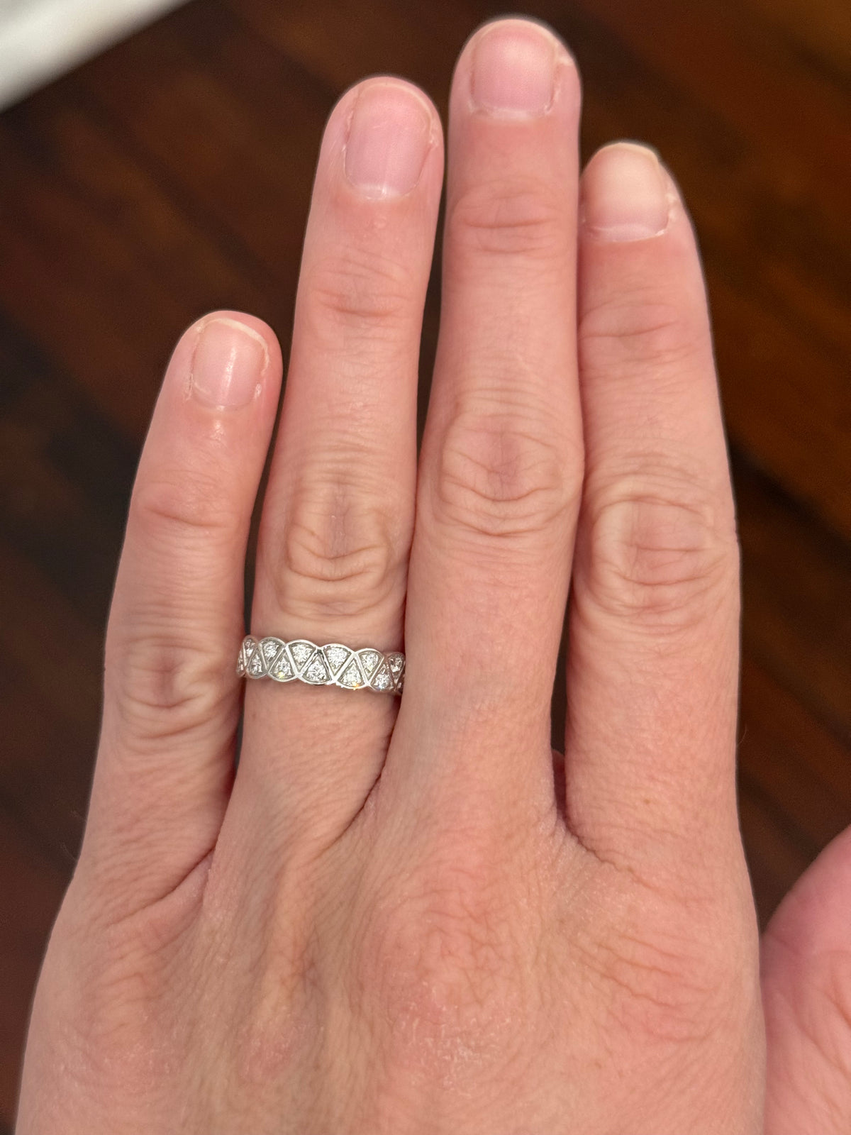 White gold lab diamond band
