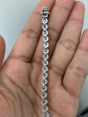 9.21 CT LAB 7.25 INCHES BEZEL TENNIS BRACELET