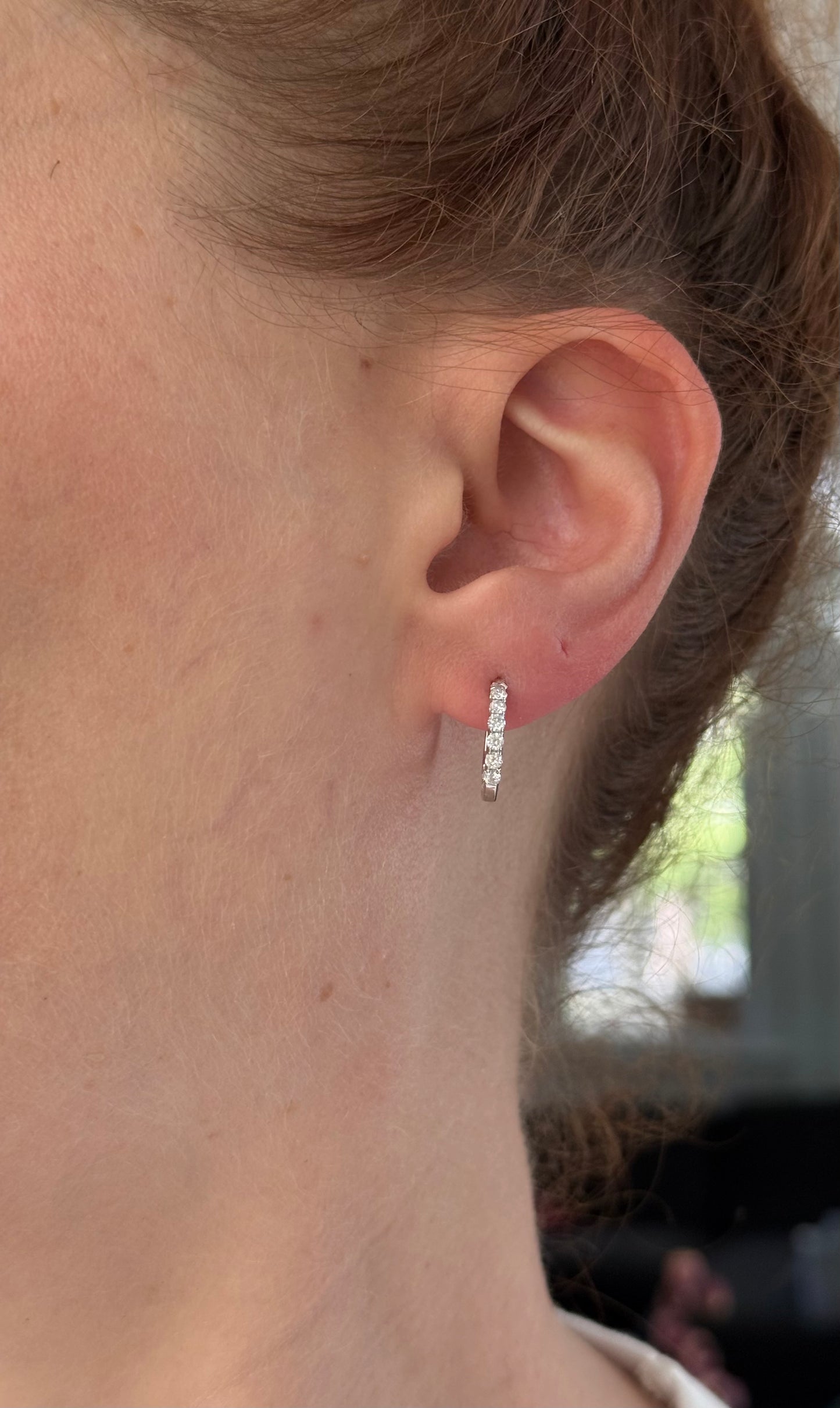 14.2mm white gold 0.72ct lab diamond inside out hoops