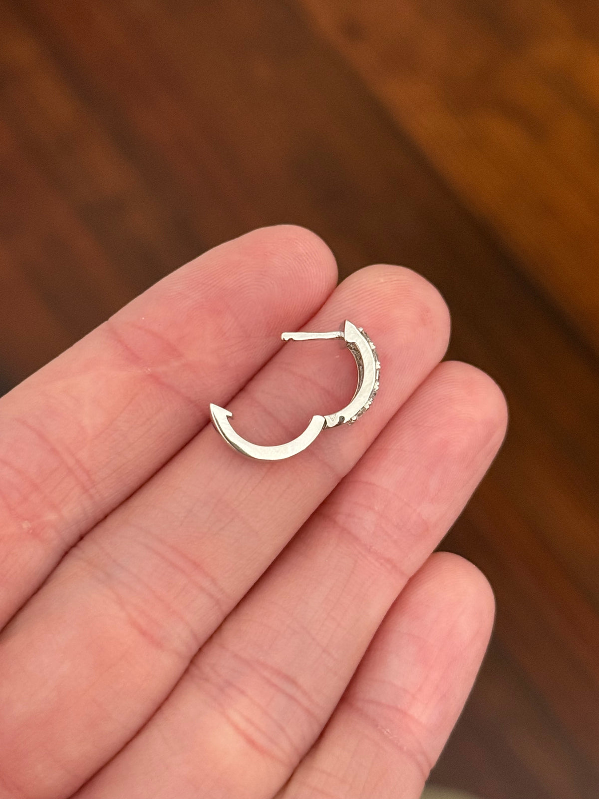 12.2mm white gold 0.91ct lab diamond hoop earrings