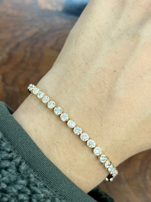 3.89 CT Lab 6.5 inches Bezel Tennis Bracelet