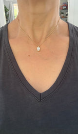 Yellow gold 2.67ct scissor cut lab diamond pendant