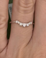 White gold lab diamond curved band