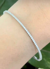 White gold 1.4ct natural diamond flex bracelet
