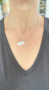 Cross pendant with marquise and round lab diamonds