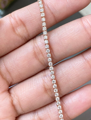 2.23 CT 7 inches Rose Tennis Bracelet