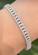 White gold 5.66cts lab diamond bracelet