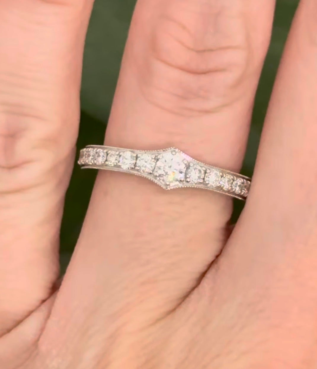 White gold lab diamond band