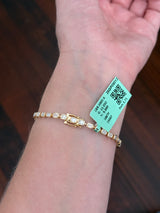Yellow gold bezel set 5.71ct emerald cut natural diamond bracelet