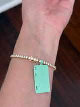 4 prong yellow gold 7.02ct natural diamond tennis bracelet
