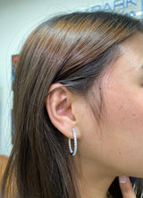 2CT Lab-Grown Diamond Sterling Silver Hoop Earrings