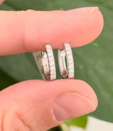 White gold 0.20ct lab diamond hoop earrings