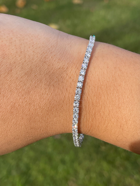 18K Lab4.66ct EF VVS/VS 6.75inches Tennies Bracelet