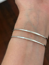 White gold graduated lab diamond flex bracelet