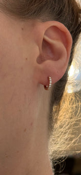 10.4mm rose gold 0.20ct lab diamond hoop earrings