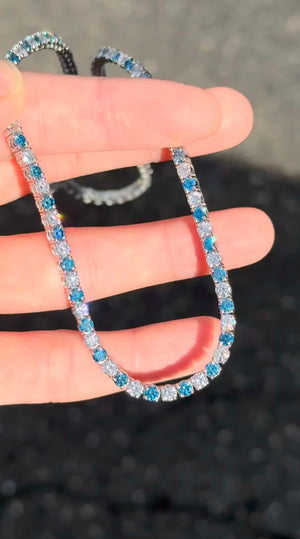 16.67 ct Blue and White Lab Diamonds Tennis Necklace