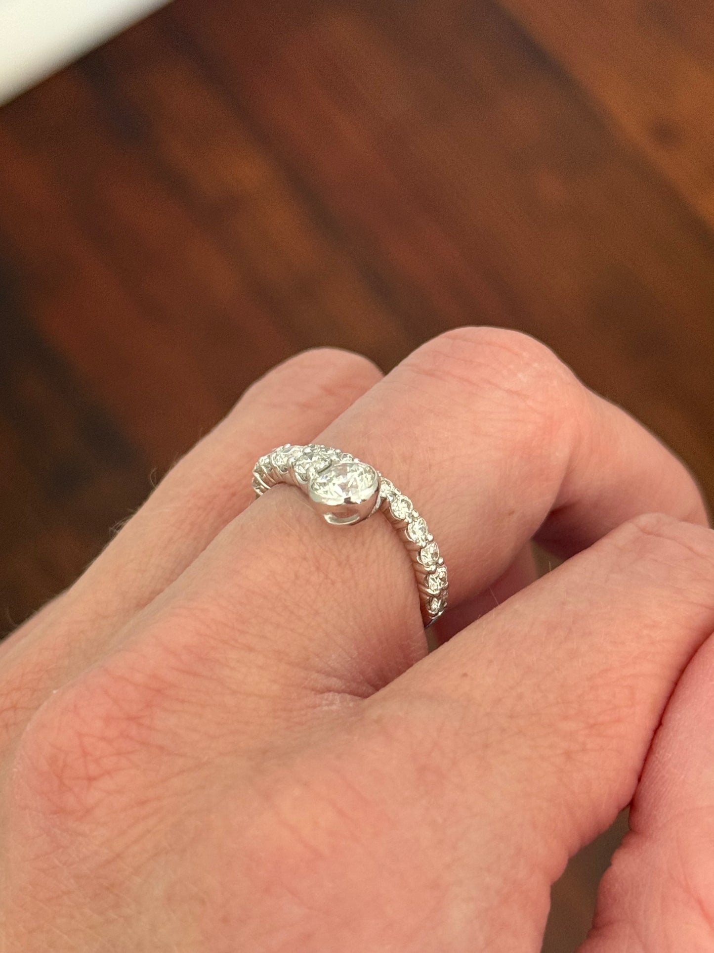 White gold diamond snake ring. Center stone is 0.7cts.