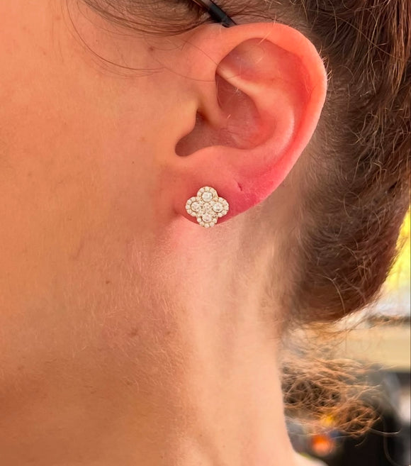 Lab diamond clover studs are back in stock in rose gold