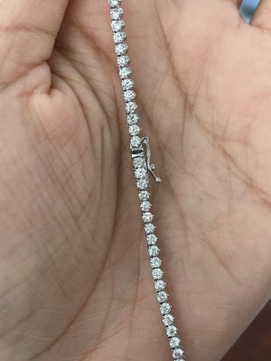 6.03 CT Lab 16.25 inches 3 Prongs Tennis Necklace