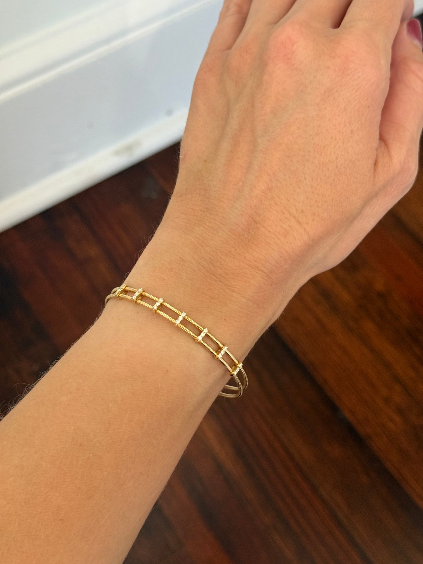 Yellow gold 0.29ct natural diamond flex bracelet