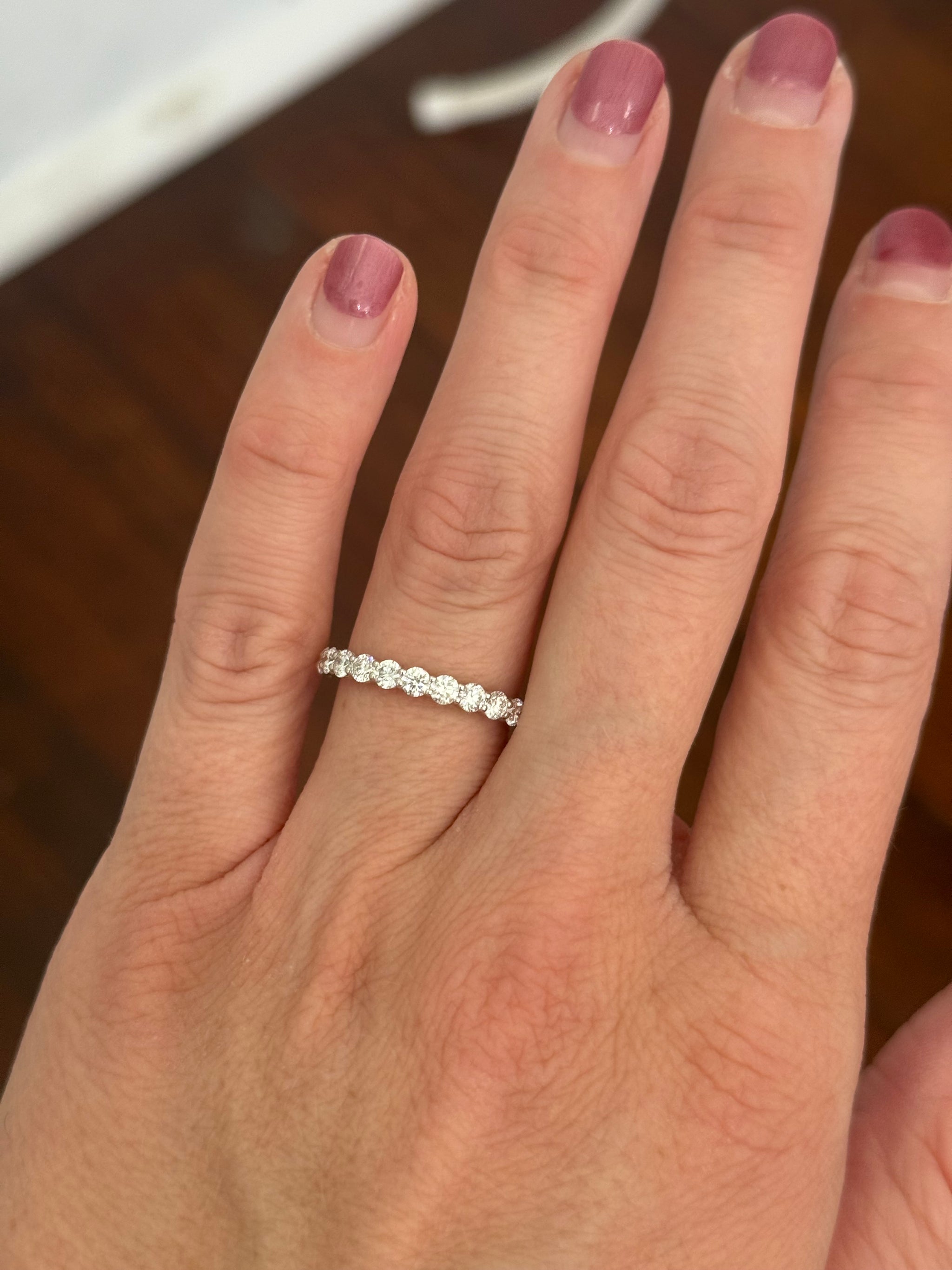 White gold 1.2ct lab diamond band