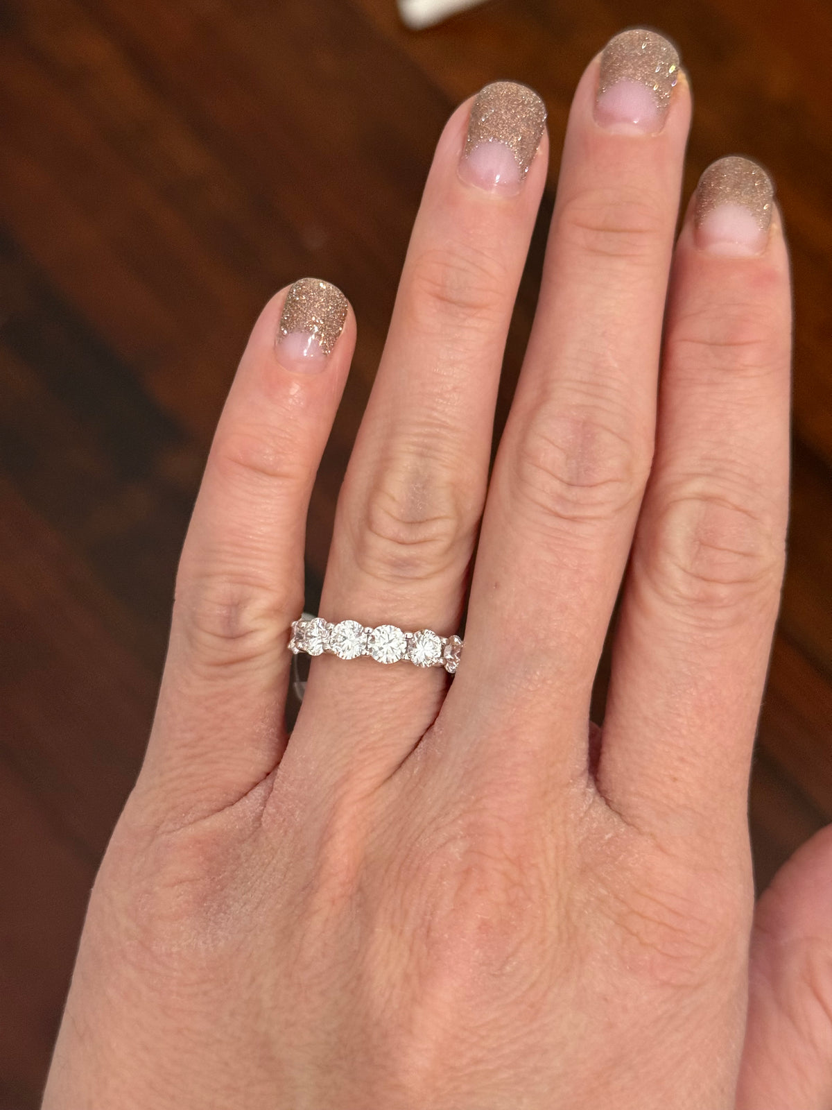 IGI certified size 6.25 white gold 5.18ct lab diamond eternity band