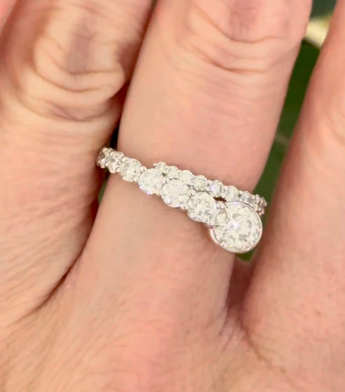 White gold diamond snake ring. Center stone is 0.7cts.