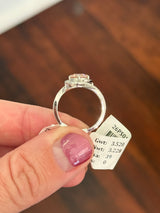 White gold pink and white lab diamond ring
