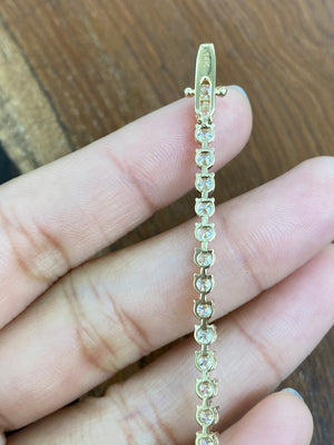 5.26 CT Lab 7 inches Yellow 3 Prongs Tennis Bracelet