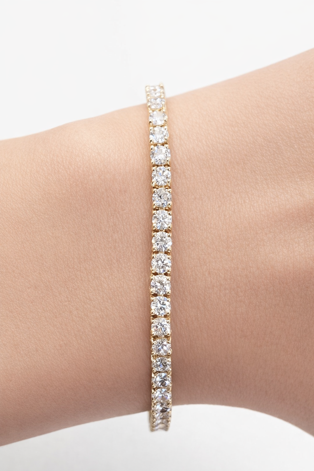 4.54cttw Yellow Gold Lab Diamond 7" Tennis Bracelet