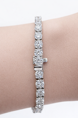 7.11CT White Gold Lab Diamond 6" Tennis Bracelet