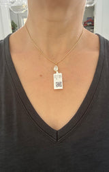 Yellow gold bezel set 2.01ct pear shaped lab diamond pendant