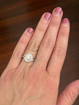 White gold pink and white lab diamond ring