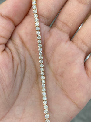 4.91 CT Lab 7 Inches Yellow Tennis Bracelet