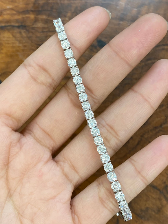 8.86 CT Lab white gold 7Inches Tennis Bracelet