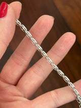 White gold bezel and east west set 10.03ct oval lab diamond bracelet