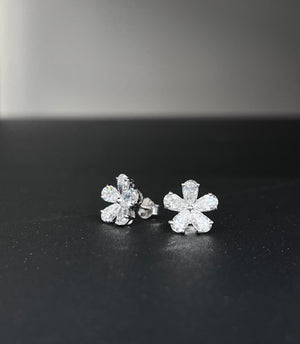 *Premade* 2.34 cttw Pear-shaped Lab Diamonds Flower Earrings