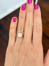 White gold IGI certified 3ct cushion lab diamond ring