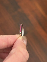White gold natural ruby band