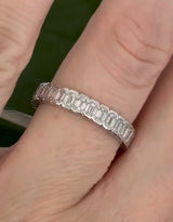 White gold 2.43ct emerald cut lab diamond eternity band