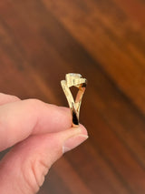 Yellow gold east west set marquise and round lab diamond ring. Marquise is IGI certified and 1.59cts E VS1