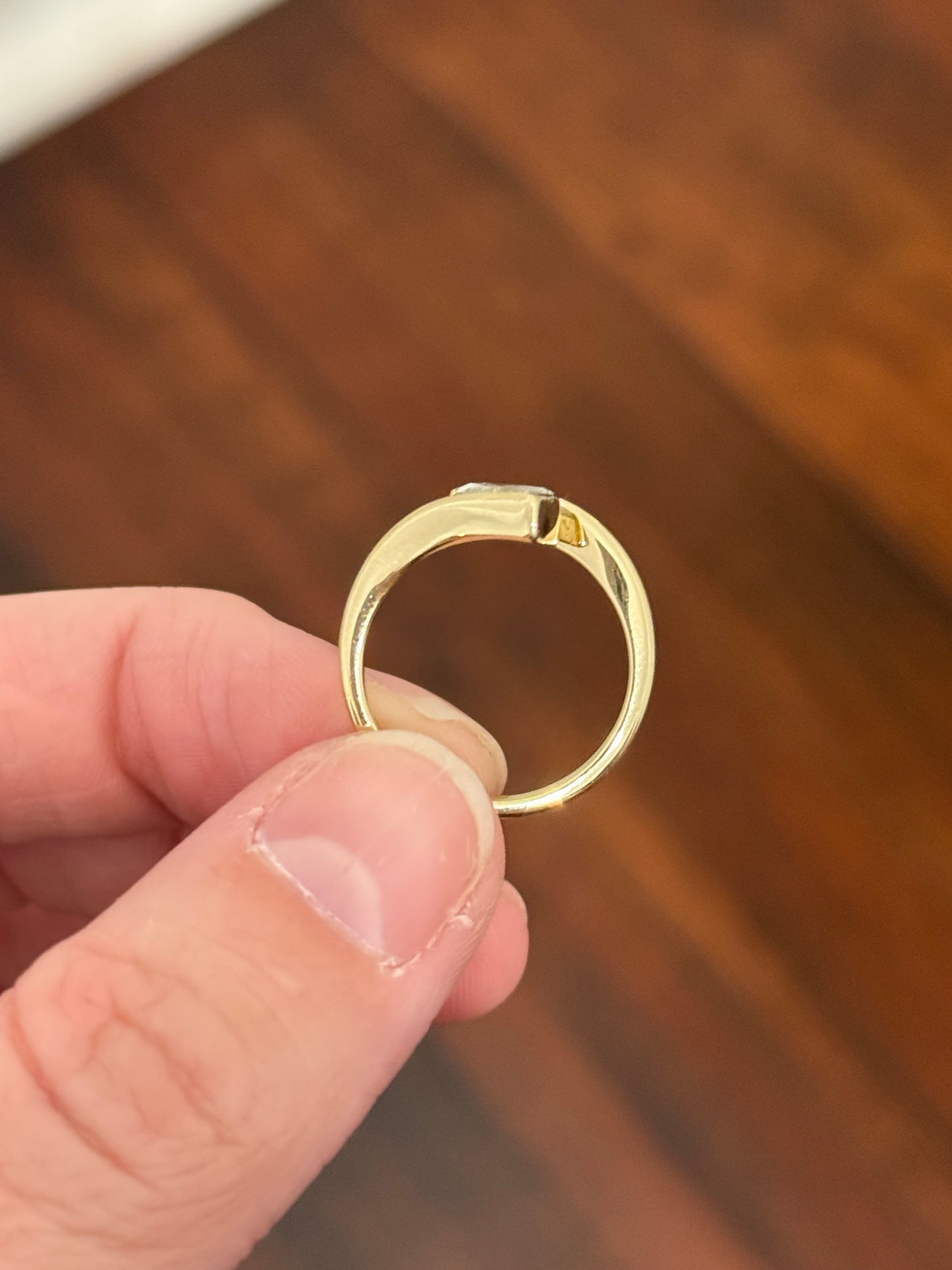 Yellow gold 1.06ct duchess cut lab diamond ring