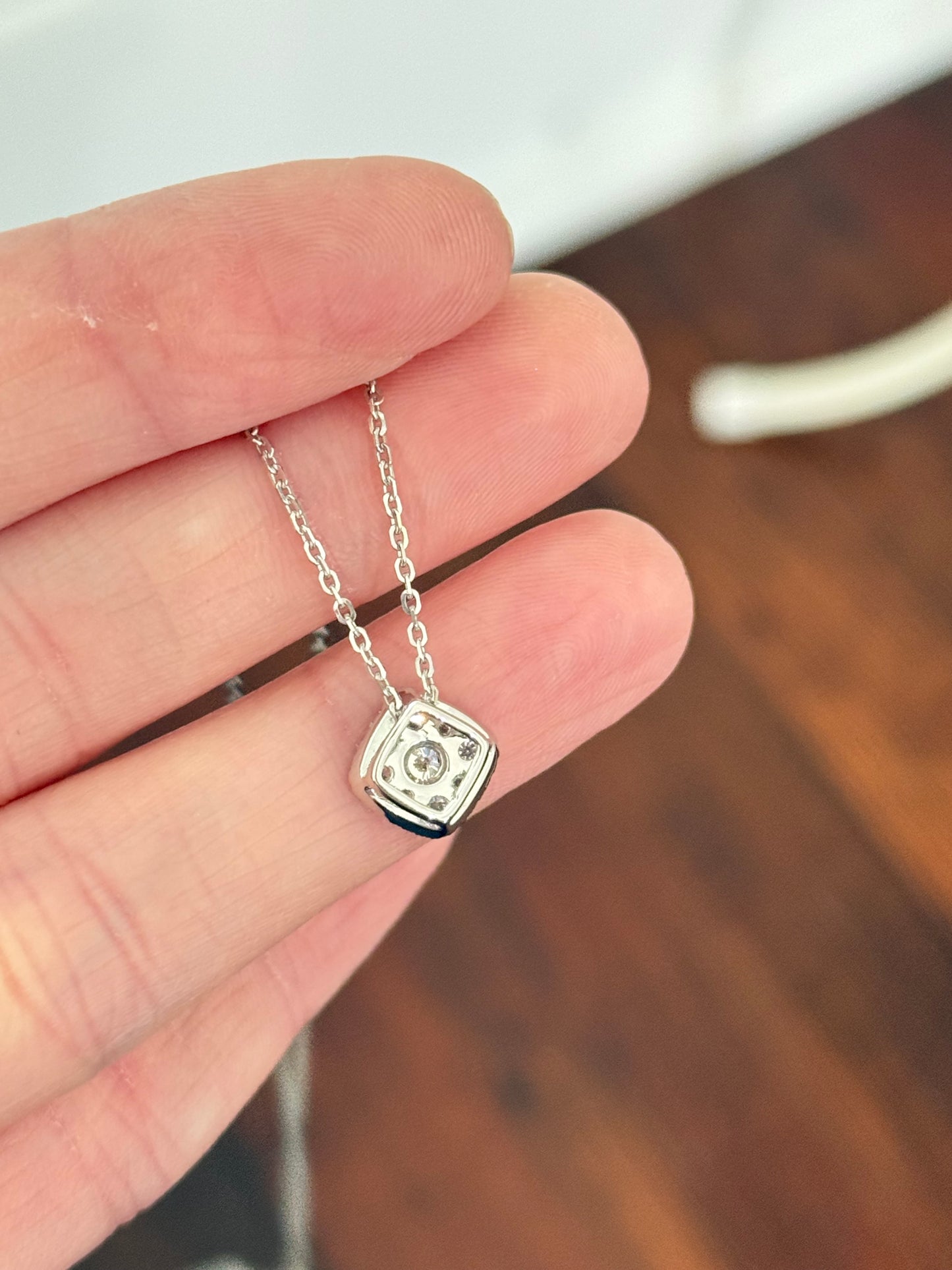 White gold diamond necklace