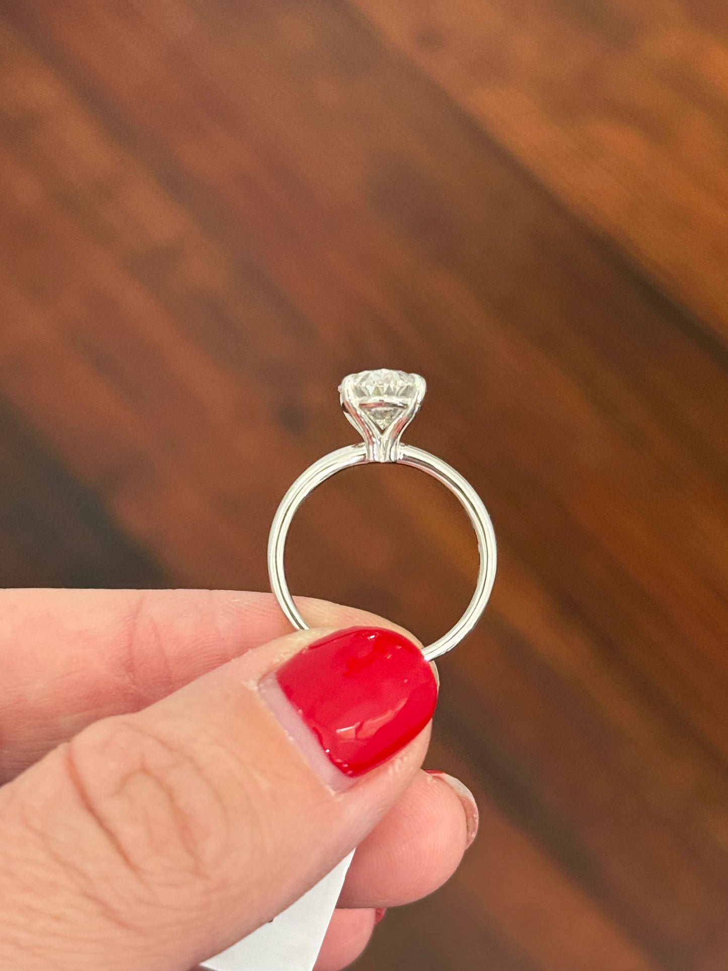 White gold IGI certified oval lab diamond ring