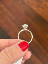 White gold IGI certified oval lab diamond ring