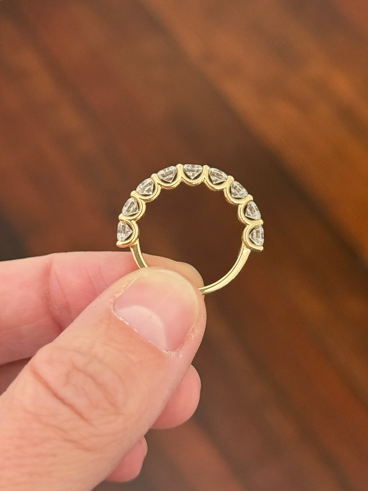 Yellow gold 2.25ct lab diamond band