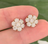 IGI certified yellow gold 2.12ct lab diamond earrings with push backs